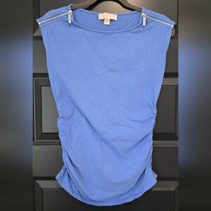 Michael Kors Periwinkle Sleeveless Tank with Shoulder Zips